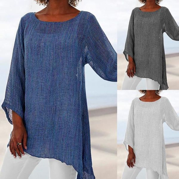 t shirt women plus size solid color linen o neck long sleeve irregular tunic t shirt casual loose tshirt 220714, White
t shirt women plus size solid color linen o neck long sleeve irregular tunic t shirt casual loose tshirt 220714, White
