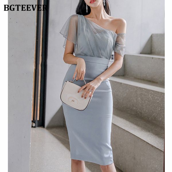 summer elegant one-shoulder slim dresses for women mesh patchwork female split bodycon pencil dress vestidos 2021, Black;gray
summer elegant one-shoulder slim dresses for women mesh patchwork female split bodycon pencil dress vestidos 2021, Black;gray