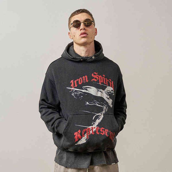 metal present angel print hoodie vinatge high street loose wash used men, Black
metal present angel print hoodie vinatge high street loose wash used men, Black
