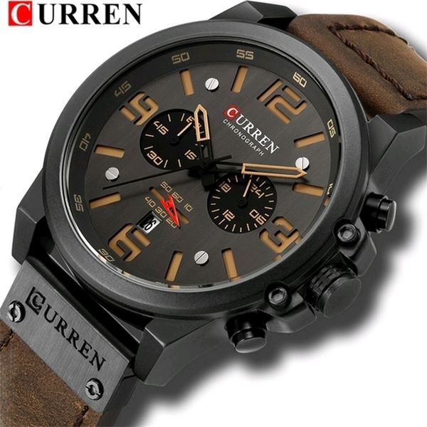 curren 8314 luxury quartz men watch waterproof leather strap sport mens watches fashion casual male clock 220526, Slivery;brown
curren 8314 luxury quartz men watch waterproof leather strap sport mens watches fashion casual male clock 220526, Slivery;brown