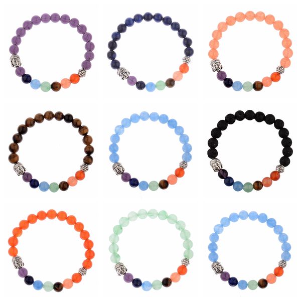 classic buddha head chakra lava stone beads bracelets healing balance prayer natural stone yoga bracelet for men women, Golden;silver
classic buddha head chakra lava stone beads bracelets healing balance prayer natural stone yoga bracelet for men women, Golden;silver
