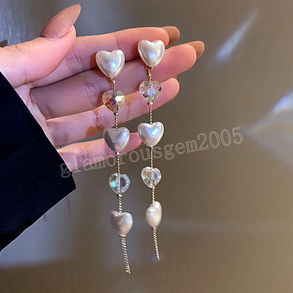 s925 needle jewelry heart earrings pretty design elegant temperament dangle earrings for women accessories, Silver
s925 needle jewelry heart earrings pretty design elegant temperament dangle earrings for women accessories, Silver