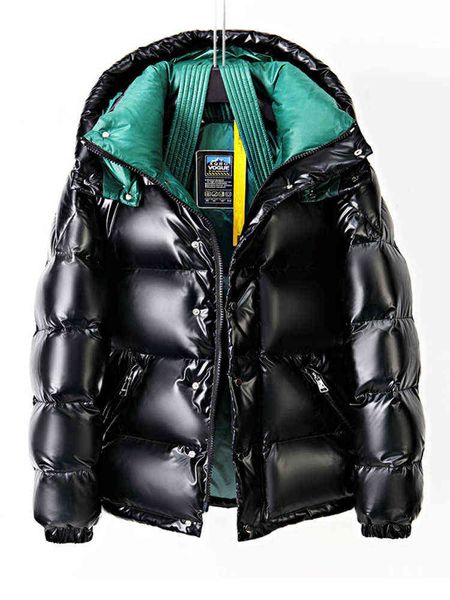 european station new winter men's glossy short thick down jacket men's handsome warm fashion brand coat t220802, Black
european station new winter men's glossy short thick down jacket men's handsome warm fashion brand coat t220802, Black