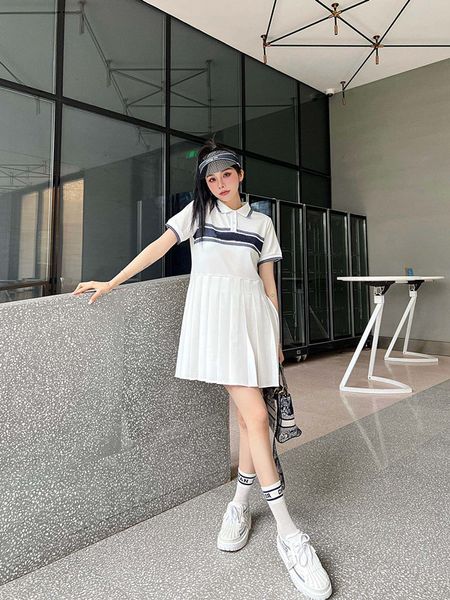 women fashion dress polos short sleeves with letter embroidery spring outwears for lady slim dresses classic long tees shirts fluffy skirts, Black;gray
women fashion dress polos short sleeves with letter embroidery spring outwears for lady slim dresses classic long tees shirts fluffy skirts, Black;gray