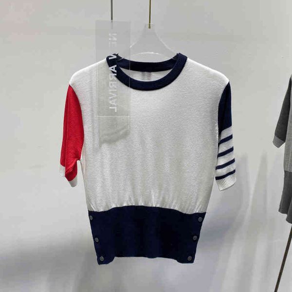 color blocking crew neck, White
color blocking crew neck, White