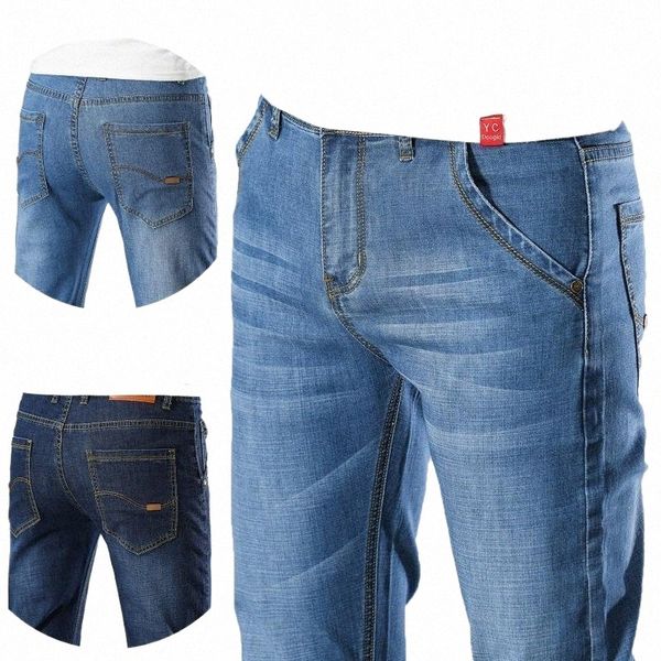men stretch jeans male classic elasticity business fashion comfortable solid slim straight long denim pants 28-40 men's x1f1#, Blue
men stretch jeans male classic elasticity business fashion comfortable solid slim straight long denim pants 28-40 men's x1f1#, Blue