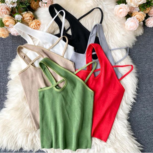 summer camisole female outer tee wear cross short cropped halterneck bottoming shirt vest slim sleeveless, White
summer camisole female outer tee wear cross short cropped halterneck bottoming shirt vest slim sleeveless, White