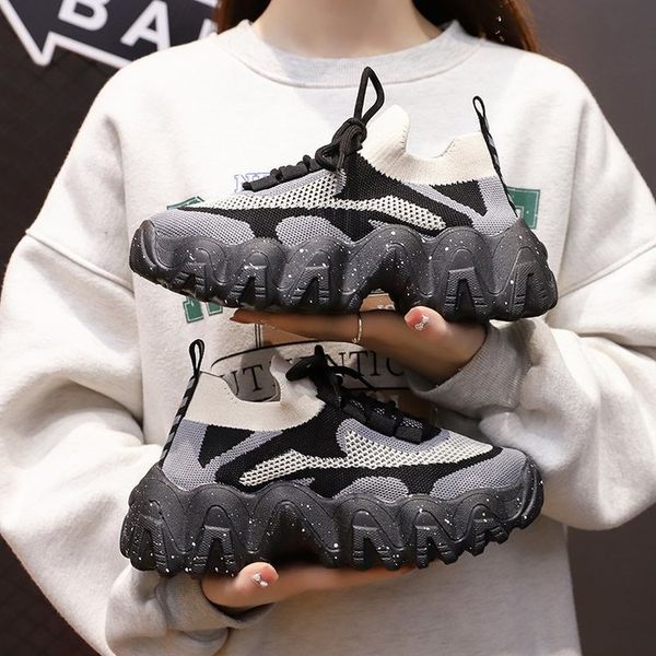 ins dad shoes chunky sneakers sock breathable air mesh knitting summer shoes slip on lace up spring autumn zapatos mujer, Black;yellow
ins dad shoes chunky sneakers sock breathable air mesh knitting summer shoes slip on lace up spring autumn zapatos mujer, Black;yellow