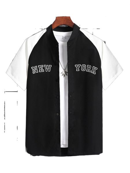 men letter graphic colorblock raglan sleeve baseball collar shirt without tee x0sa#, White;black
men letter graphic colorblock raglan sleeve baseball collar shirt without tee x0sa#, White;black