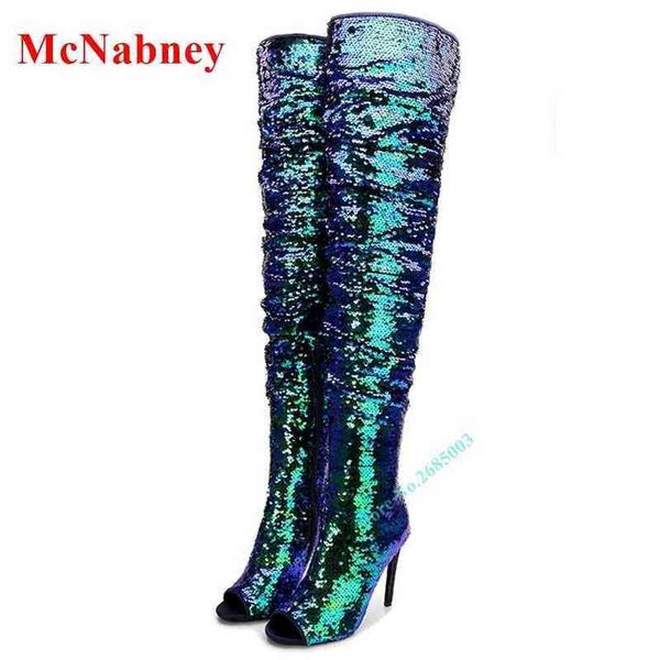 sequined cloth peep toe boots bling thin high heel over the knee solid side zipper boot women party shoe winter party dress boot 220514, Black
sequined cloth peep toe boots bling thin high heel over the knee solid side zipper boot women party shoe winter party dress boot 220514, Black