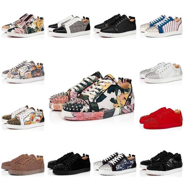 woman men designer low red bottoms studded spikes shoes rivets leather suede luxurys loafers platform vintage boot sneakers trainers 36-47 t, Black
woman men designer low red bottoms studded spikes shoes rivets leather suede luxurys loafers platform vintage boot sneakers trainers 36-47 t, Black
