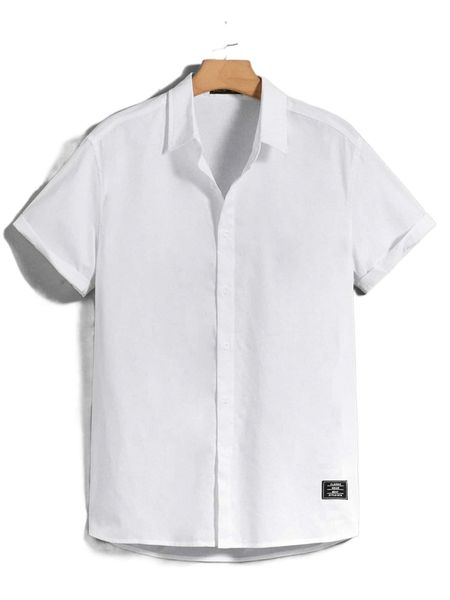 men letter patched detail shirt x7pw#, White;black
