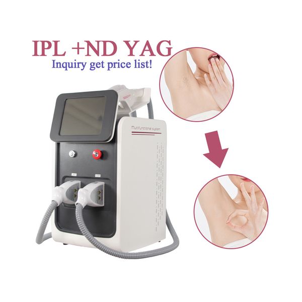 3 in 1 multi-functional beauty equipment ipl rf nd yag laser opt permanent hair tattoo removal freckle removing face tightening anti-wrinkle, Black