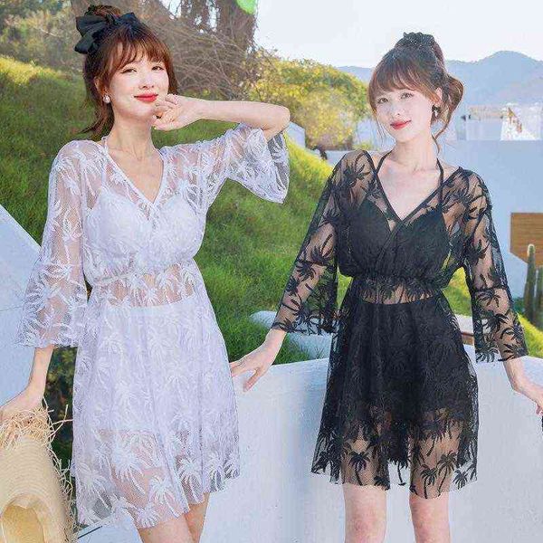 designer women's swimsuit bikini spring female split bikini long sleeve conservative thin belly covering lace fairy three piece swimsui, White;black
designer women's swimsuit bikini spring female split bikini long sleeve conservative thin belly covering lace fairy three piece swimsui, White;black