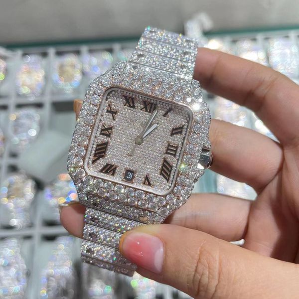 luxury mens watches 4130 movement watches for men 3255 montre de luxe iced watch mosang stone moissanite diamond watchs wristwatch mechanica, Slivery;brown
luxury mens watches 4130 movement watches for men 3255 montre de luxe iced watch mosang stone moissanite diamond watchs wristwatch mechanica, Slivery;brown