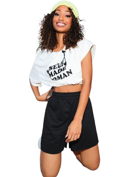 x blocprint slogan graphic drawstring crop d7ss#, White
x blocprint slogan graphic drawstring crop d7ss#, White