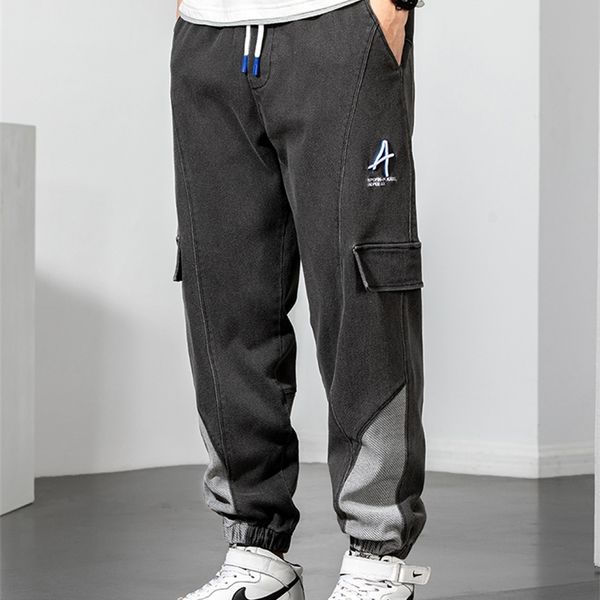 spring summer black blue baggy jeans men denim cargo pants ankle length stretched cotton casual harem jean trousers 8xl 220622, White;black
spring summer black blue baggy jeans men denim cargo pants ankle length stretched cotton casual harem jean trousers 8xl 220622, White;black