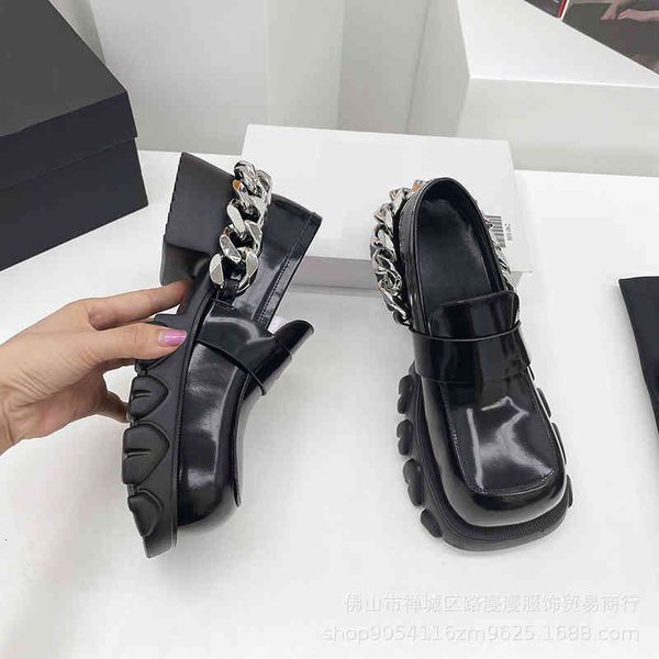 dress shoes mary jane thick soled chain small leather shoes women's british style jk large toe square dragon teeth high heel single, Black
dress shoes mary jane thick soled chain small leather shoes women's british style jk large toe square dragon teeth high heel single, Black