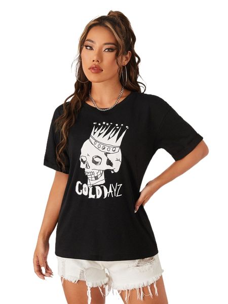 x mityakorolkov letter & skull print drop shoulder tee u1d4#, White
x mityakorolkov letter & skull print drop shoulder tee u1d4#, White