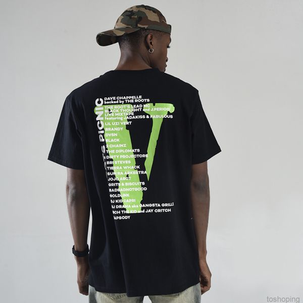 high version american fashion music festival big v print men's and women's short sleeve t-shirts1, White;black
high version american fashion music festival big v print men's and women's short sleeve t-shirts1, White;black