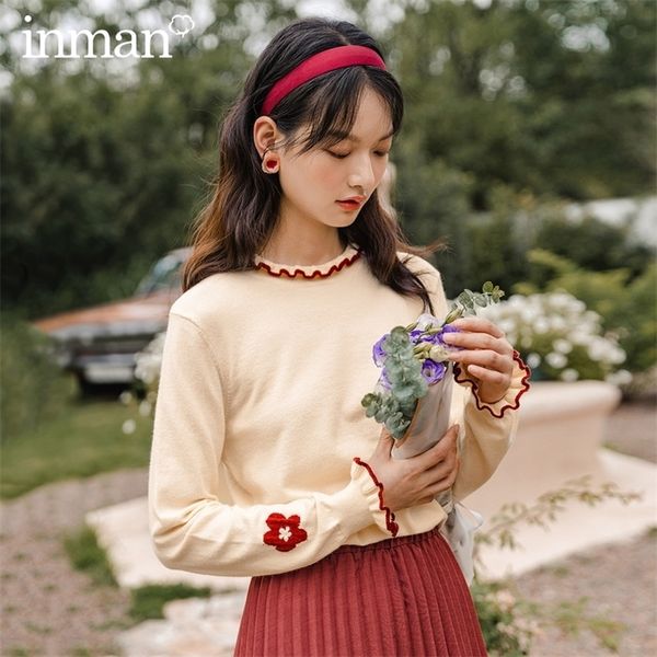 inman autumn arrival contrast color stringy selvedge neckline flower jacquard knit sweater 201203, White;black
inman autumn arrival contrast color stringy selvedge neckline flower jacquard knit sweater 201203, White;black