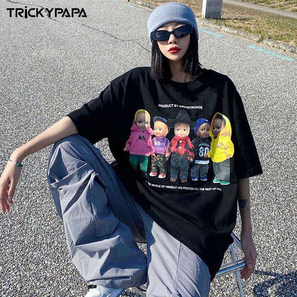 men's t-shirts tkpa high street short sleeve men's fashion brand loose oversize lazy hip hop rap cartoon top, White;black
men's t-shirts tkpa high street short sleeve men's fashion brand loose oversize lazy hip hop rap cartoon top, White;black