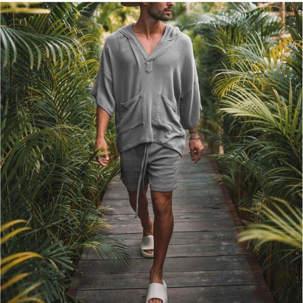 men outfit set 2022 summer new cotton linen loose casual set beach vacation short-sleeved shirt shorts 2-piece men's clothing 0617, Gray
men outfit set 2022 summer new cotton linen loose casual set beach vacation short-sleeved shirt shorts 2-piece men's clothing 0617, Gray