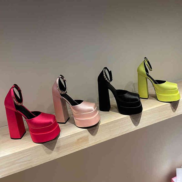 sandals spring and summer fashion waterproof platform square head hollow thick heel baotou hate sky high silk satin high-heeled walking sand, Black
sandals spring and summer fashion waterproof platform square head hollow thick heel baotou hate sky high silk satin high-heeled walking sand, Black