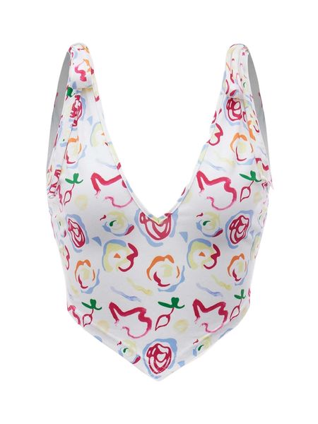 allover print knot detail hanky hem tank s8mc#, White
allover print knot detail hanky hem tank s8mc#, White