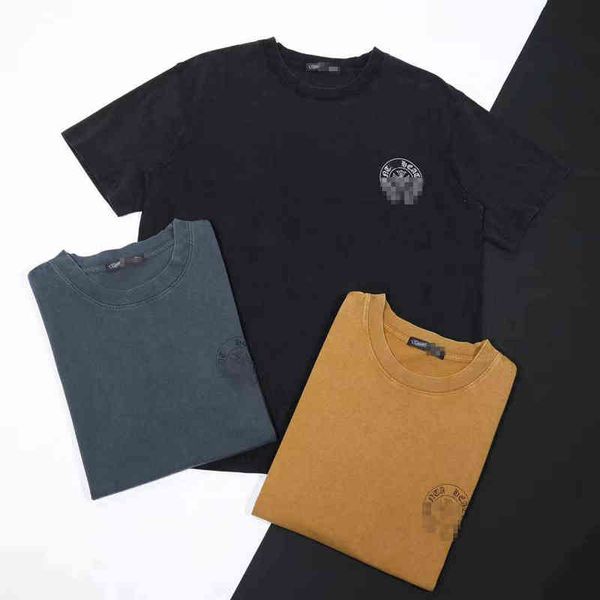 factory online export designer brand short sleeves ch heavy industry used horseshoe printed t-shirt tide couple, White
factory online export designer brand short sleeves ch heavy industry used horseshoe printed t-shirt tide couple, White