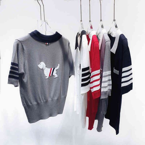 women's sweaters summer polo lapel pocket contrast dog pattern fashion tb college sweater women's short sleeve uqa3, White;black
women's sweaters summer polo lapel pocket contrast dog pattern fashion tb college sweater women's short sleeve uqa3, White;black