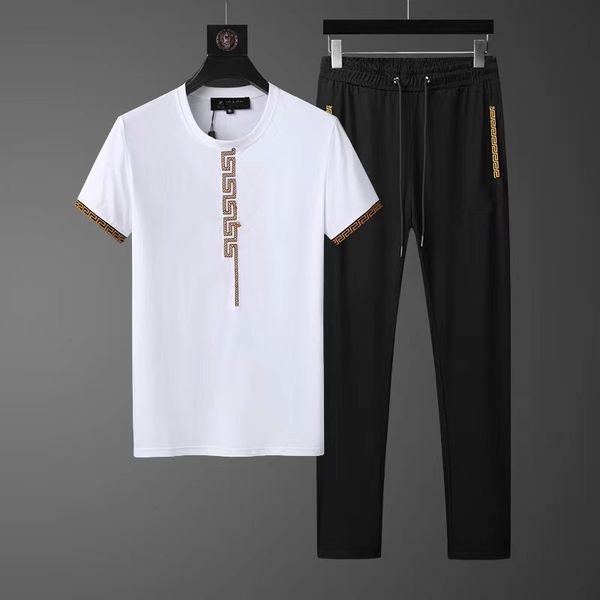 designer men's tracksuits suits set mercerized cotton crew neck embroidered t-shirt trousers casual two piece set, Gray
designer men's tracksuits suits set mercerized cotton crew neck embroidered t-shirt trousers casual two piece set, Gray