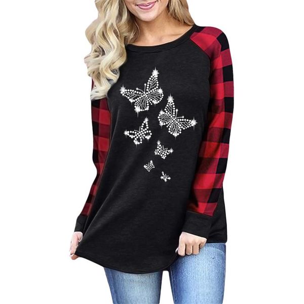 women's t shirts black stretch women 2022 ladies fashion plaid stitching love print round neck long womens athletic short, White
women's t shirts black stretch women 2022 ladies fashion plaid stitching love print round neck long womens athletic short, White