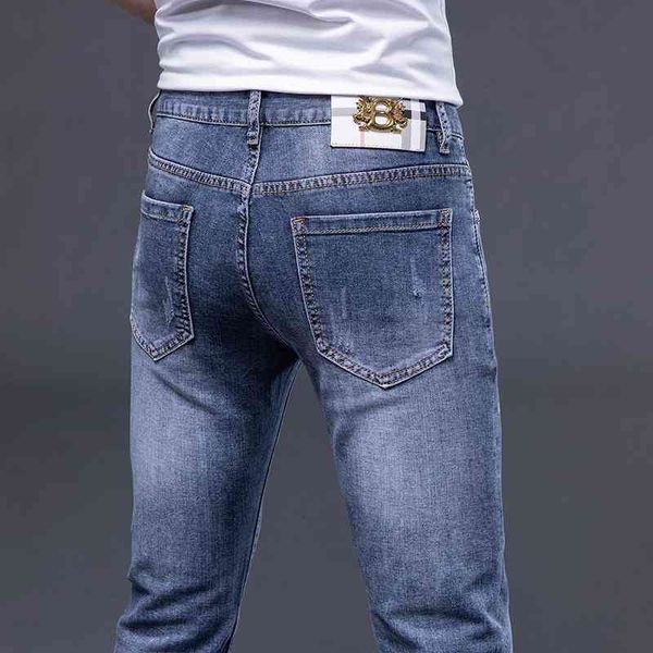men's jeans men's spring and summer thin slim fit small feet elastic leisure trend korean version high-end hybrid embroidery b hom, Blue
men's jeans men's spring and summer thin slim fit small feet elastic leisure trend korean version high-end hybrid embroidery b hom, Blue