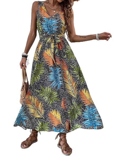 tropical & dalmatian print belted dress f9nx#, Black;gray
tropical & dalmatian print belted dress f9nx#, Black;gray