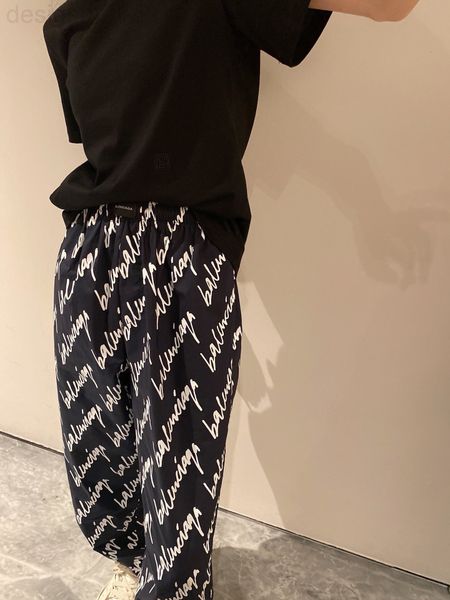 women's pants & capris designer 22 spring and summer new niche design feeling 100 with printed letters straight casual pants f426, Black;white 
women's pants & capris designer 22 spring and summer new niche design feeling 100 with printed letters straight casual pants f426, Black;white