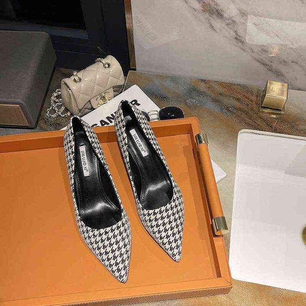 designer women's high heel casual shoes wear shallow mouth pointed thousand bird lattice thin fashion shoes heels, Black
designer women's high heel casual shoes wear shallow mouth pointed thousand bird lattice thin fashion shoes heels, Black
