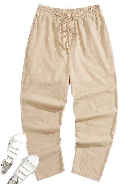 men solid drawstring waist pants r1tw#, Black
men solid drawstring waist pants r1tw#, Black