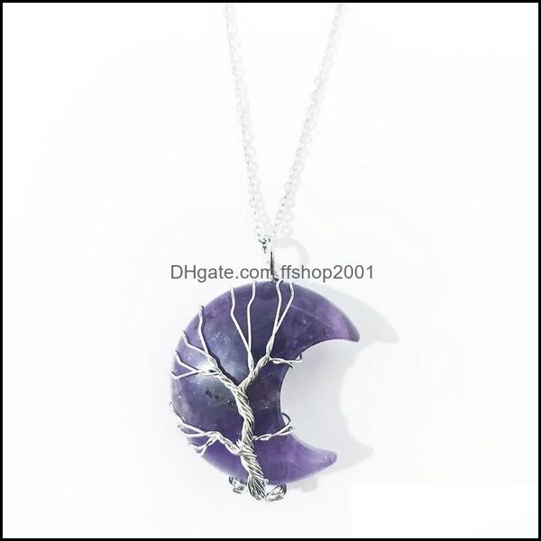 pendant necklaces stone crystal crescent moon charms copper twine tree of life wire wrap amethyst tiger eye rose quartz wh ffshop2001 dhd6l, Silver
pendant necklaces stone crystal crescent moon charms copper twine tree of life wire wrap amethyst tiger eye rose quartz wh ffshop2001 dhd6l, Silver