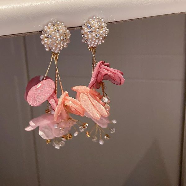 dangle & chandelier elegant pearl fabric flower drop earings layered petal fashion korean jewelry women girls earrings bride wedding gifts, Silver
dangle & chandelier elegant pearl fabric flower drop earings layered petal fashion korean jewelry women girls earrings bride wedding gifts, Silver
