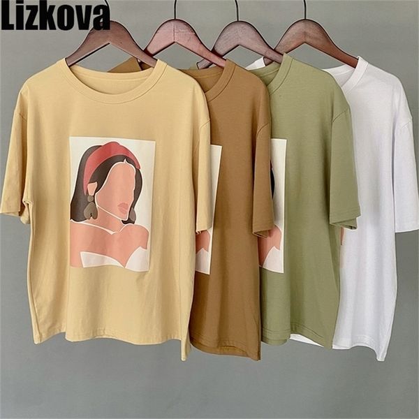lizkova 95% cotton tshirt women short sleeve summ shirt vintgae characters print harajuku o-neck casual 210312, White
lizkova 95% cotton tshirt women short sleeve summ shirt vintgae characters print harajuku o-neck casual 210312, White