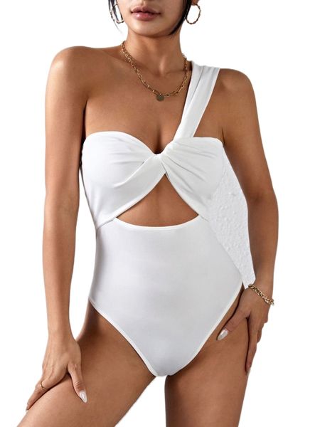 one shoulder twist front cut out bodysuit g2e8#, White
one shoulder twist front cut out bodysuit g2e8#, White