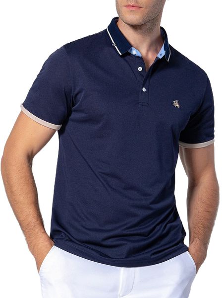 men horse embroidered contrast trim polo shirt d4zn#, White;black
men horse embroidered contrast trim polo shirt d4zn#, White;black