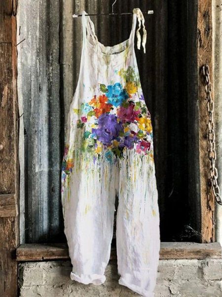 womens summer sweet small fresh print retro wide leg jumpsuit casual loose floral printing woman rompers playsuits, Black;white
womens summer sweet small fresh print retro wide leg jumpsuit casual loose floral printing woman rompers playsuits, Black;white