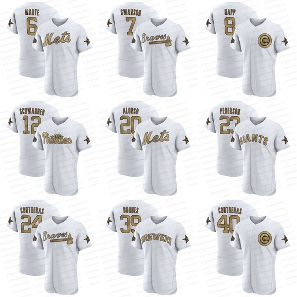 2022 all-star game gold baseball jersey starling marte dansby swanson ian happ jake cronenworth pete alonso joc pederson william contreras k, Blue;black 
2022 all-star game gold baseball jersey starling marte dansby swanson ian happ jake cronenworth pete alonso joc pederson william contreras k, Blue;black