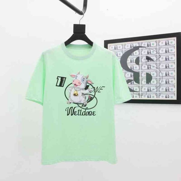 men's t-shirts we11 bell calf print short sleeve for men and women in spring summer, White;black
men's t-shirts we11 bell calf print short sleeve for men and women in spring summer, White;black