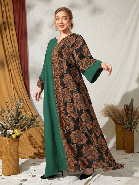 plus notched graphic print spliced dress o5uu#, Black
plus notched graphic print spliced dress o5uu#, Black