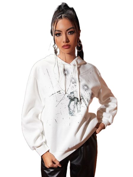 x stillmoving graphic print drawstring hoodie b8vm#, Black
x stillmoving graphic print drawstring hoodie b8vm#, Black