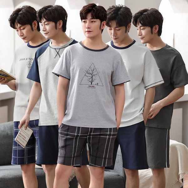 men's sleepwear men's sleepwear 2022 summer plus size short sleeve cotton print pajama sets for men korean cute suit pyjama male h, Black;brown
men's sleepwear men's sleepwear 2022 summer plus size short sleeve cotton print pajama sets for men korean cute suit pyjama male h, Black;brown