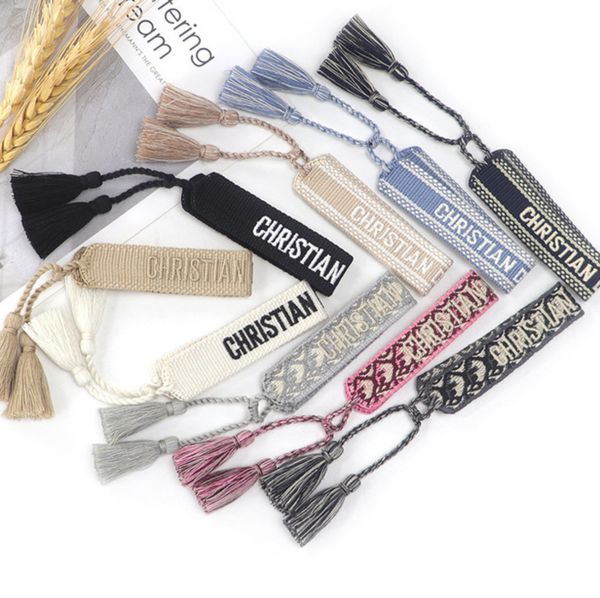 classic fashion brand jewelry bangles women men handmade cotton signture embroidery bracelet designer woven bangle fabrics luxury bracelets, Black
classic fashion brand jewelry bangles women men handmade cotton signture embroidery bracelet designer woven bangle fabrics luxury bracelets, Black